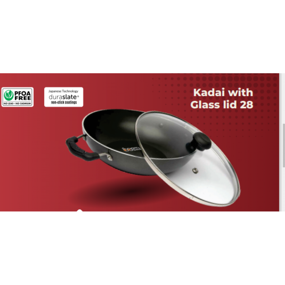 Boche Kadai With Glass Lid 28